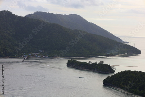 Aerial view of Kri island in Raja Ampat, West Papua, Indonesia photo