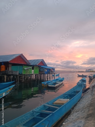 Sorong harbour during sunset - Entrypoint to Raja Ampat Archipelago, West Papua photo