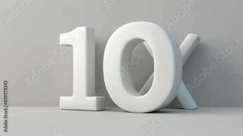 3D number 10 indicating tenfold or top score. photo