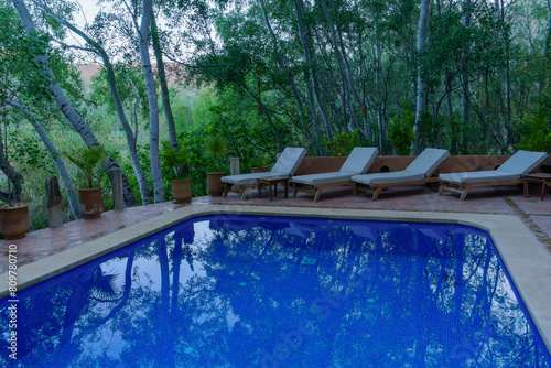 Hotel pool in the Dades Gorge, High Atlas