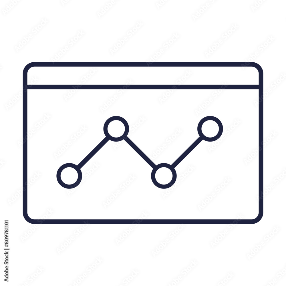 Business data analysis graph icon. Financial analytic chart graphs on computer screen. Line symbol on white background. Modern linear logo for website and mobile. Editable vector stroke. Pixel perfect Business data analysis graph icon. Financial analytic chart graphs on computer screen. Line symbol on white background. Modern linear logo for website and mobile. Editable vector stroke. Pixel perfect