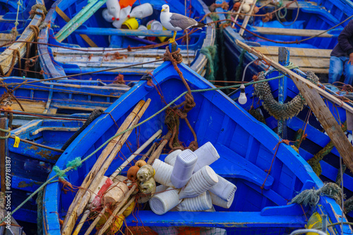 Typical boats, in the fishing port, Essaouira