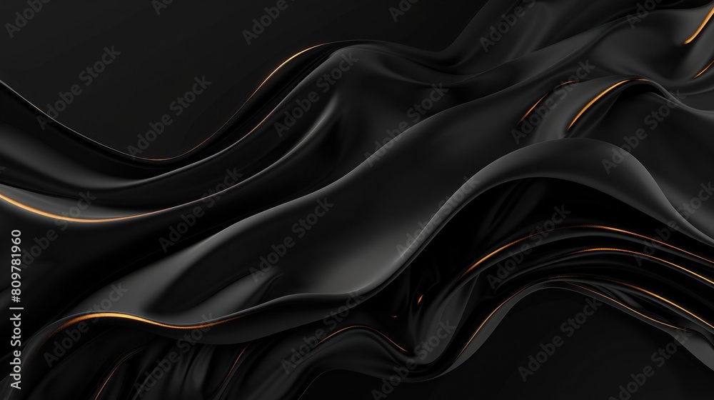 Fototapeta premium black wavy background. Luxury abstract background