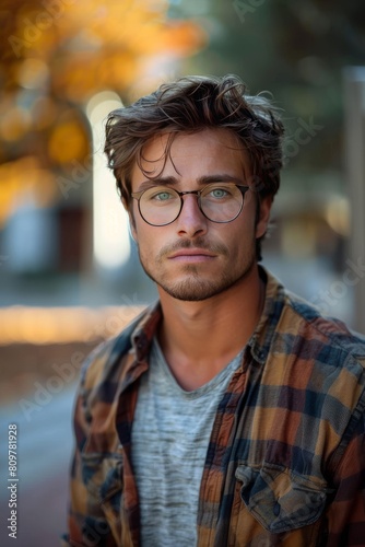 Young man with glasses