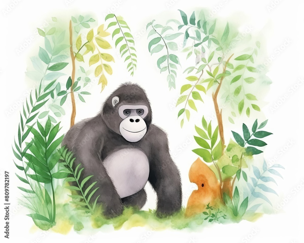 Obraz premium gorilla nesting in a rainforest
