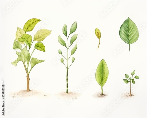detailed illustration of a plant s life cycle photo