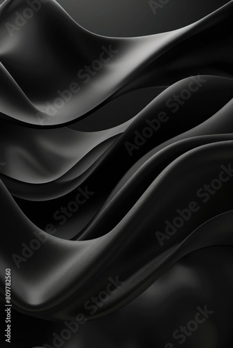 black wavy background. Luxury abstract background