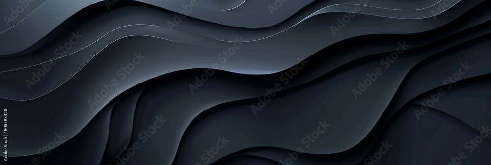 Obraz premium Abstract black luxury background. luxurious black line background. Dark black wave.Curved surface with light is a monochromatic photo capturing artistic, abstract, and minimalist concepts