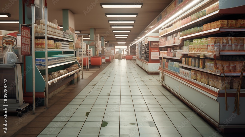 An Abandoned Supermarket Aisle.