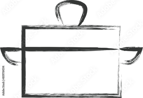 日用品関連の筆書き単品イラスト　鍋