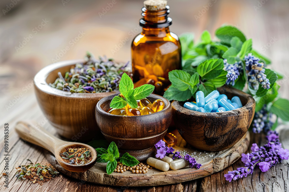Herbal Medicine, Healthy Ingredients, Organic Vitamin Drug, Medical Pharmacy