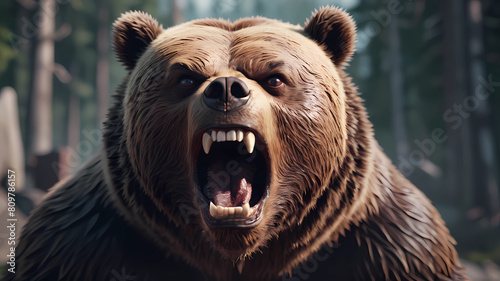 Raging Beast: A Cinematic Odyssey into the World of the Angry Bear in 8K Resolution"