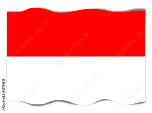 indonesian flag with shadow photo