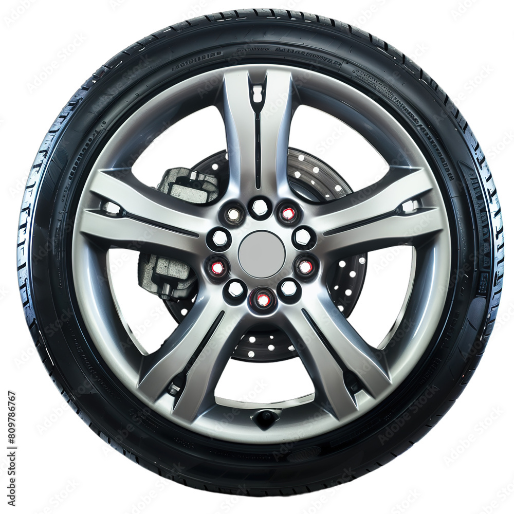 Obraz premium car wheel isolated on white
