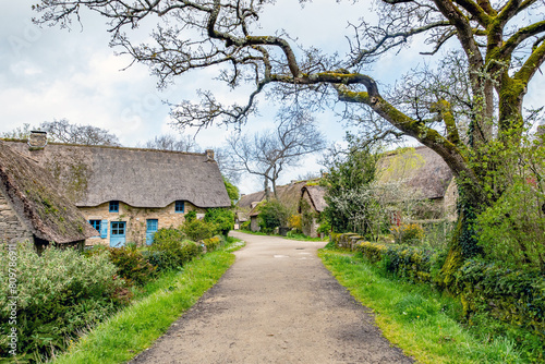 Kerhinet, Saint-Lyphard, Brittany, France: Thatched cottages in Kerhinet Historic Village at Briere Natural Park photo