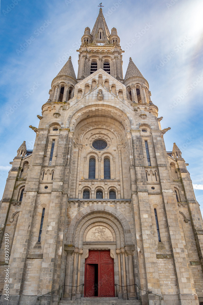 Vitré, Brittany, France - March 25, 2024: Church of Saint-Martin de Vitré Vitré, Brittany, France - March 25, 2024: Church of Saint-Martin de Vitré