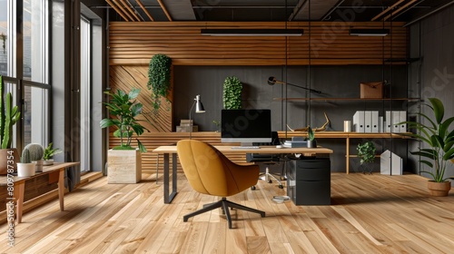 Minimalist office interior with room for custom branding © Cloudyew