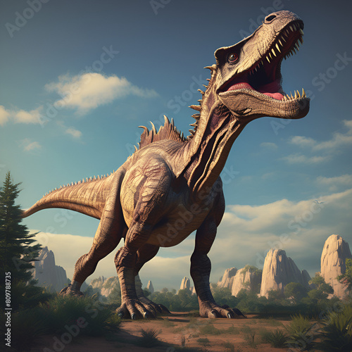 tyrannosaurus dinosaur 3d render © Khaled