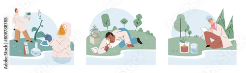 Nature science. Vector illustration. Biotechnology harnesses natures potential to develop innovative scientific solutions Natural resources and ecosystems are vital for sustenance life on Earth