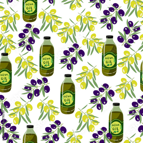 color isolated seamless pattern olive oil in vector. template for backdrop textile wallpaper wrapping background print decor design