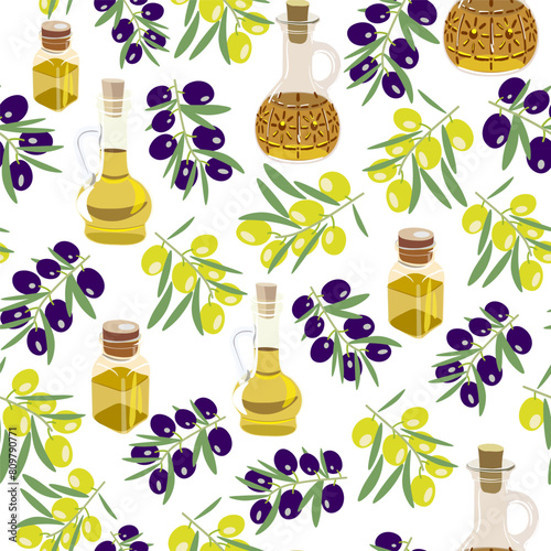 color isolated seamless pattern olive oil in vector. template for backdrop textile wallpaper wrapping background print decor design