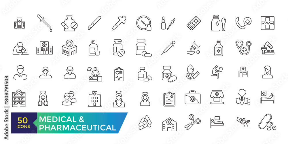 Medical and Pharmaceutical icons. Doctor, research, chemistry testing lab icons. Medical and Pharmaceutical icons. Doctor, research, chemistry testing lab icons.