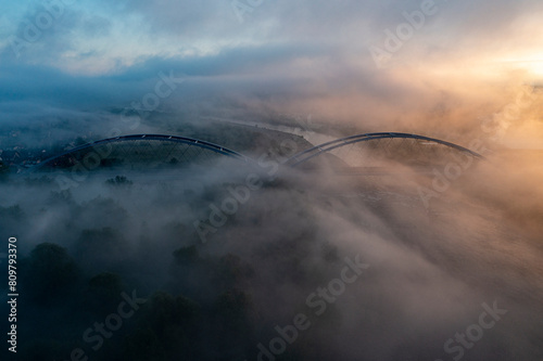 Dolina Dunajca, Poranne mgły, Małopolska, Poland, EU photo