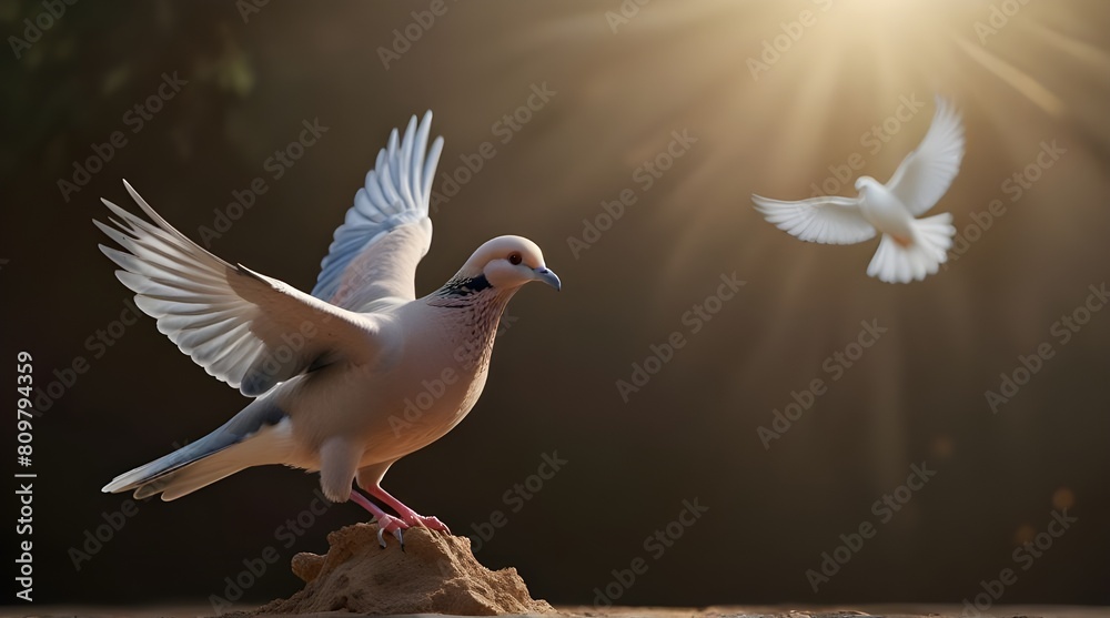 Obraz premium A winged dove with that symbolizes.generative.ai