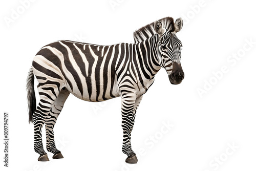 Zebra isoliert an weißem Hintergrund photo