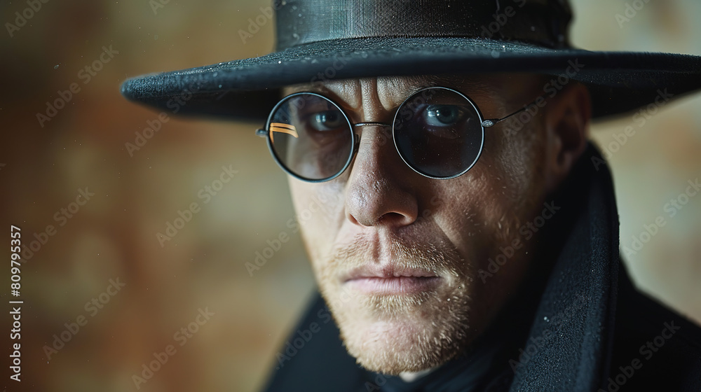 portrait of man with black hat, with various expressions, focal points and backgrounds. portrait of man with black hat, with various expressions, focal points and backgrounds.