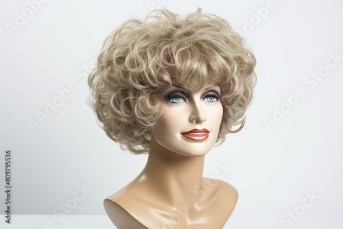Playful Smiling colorful wig. Woman lady. Generate Ai