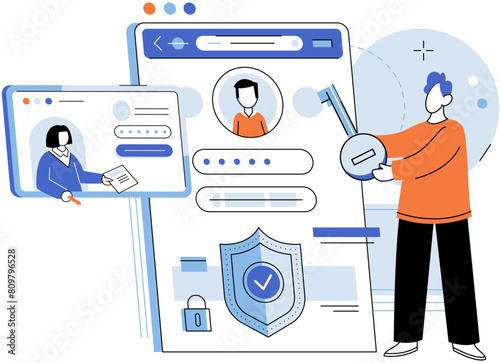 Personal profile. Vector illustration. Technology advancements have transformed way personal profiles are created and accessed User-friendly interfaces make it easy to update personal profile pages