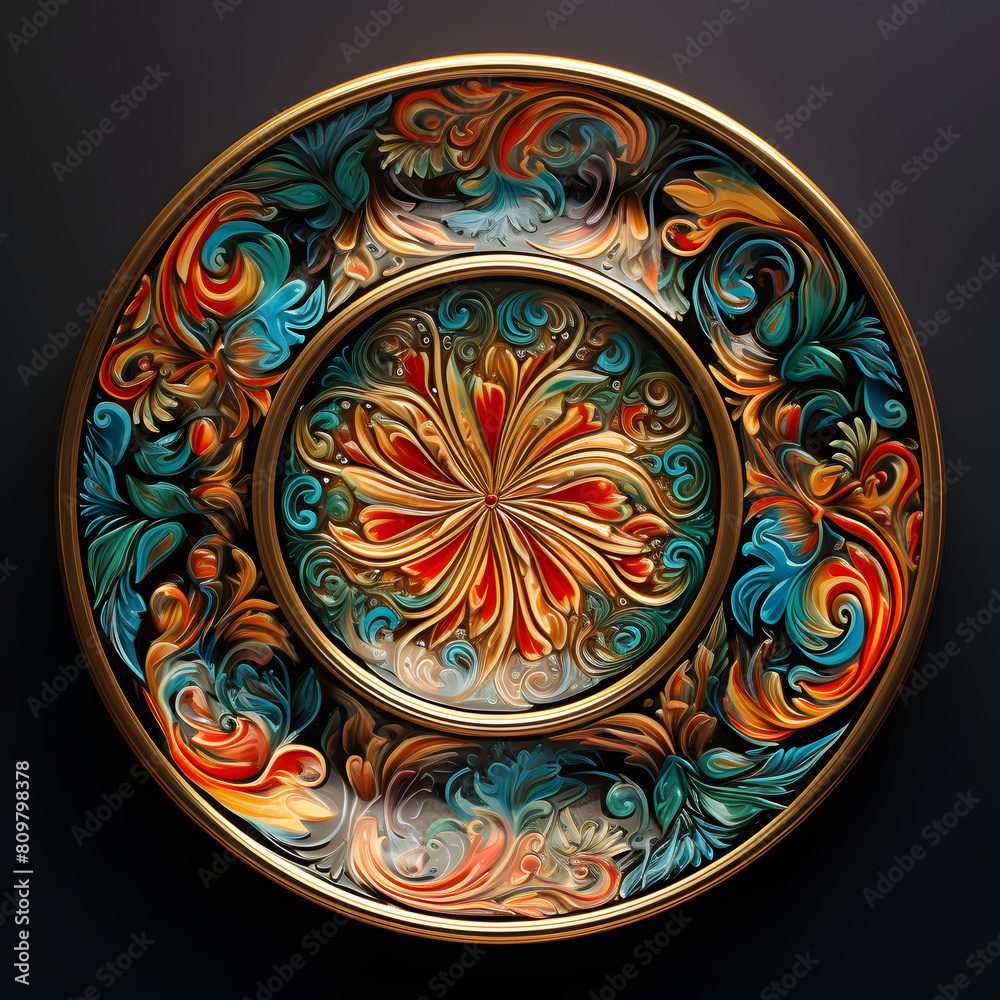 multicolored dish AI generative multicolored dish AI generative