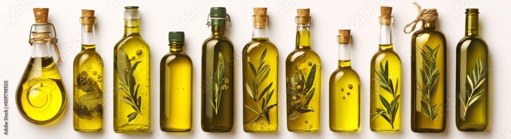 extra virgin olive oil bottle isolated on white background