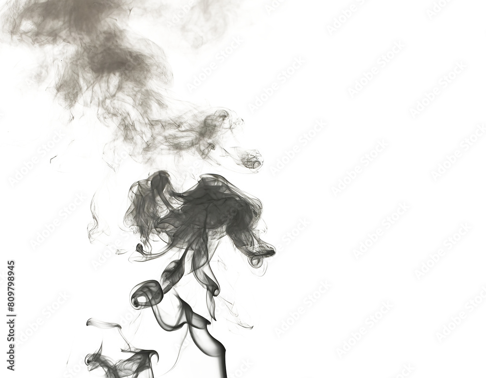 Fototapeta premium Wispy white smoke against a dark background