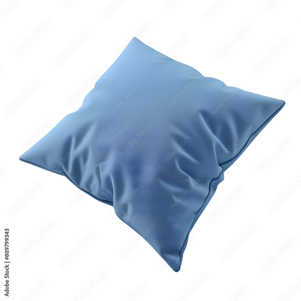 Blue pillow Isolated on transparent background, png Blue pillow Isolated on transparent background, png