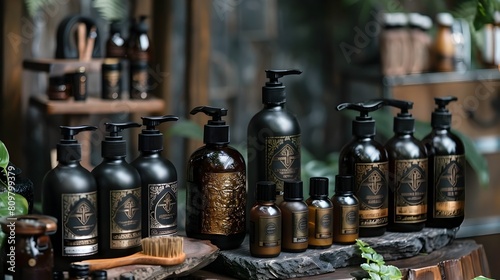 Elegantly Curated Bathroom Vanity Display with Grooming Essentials