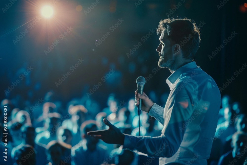 Fototapeta premium speaker speaking in front of the audience