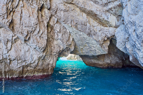 Cave in the coastline of the island of Capri, Campanian Archipelago, Italy
