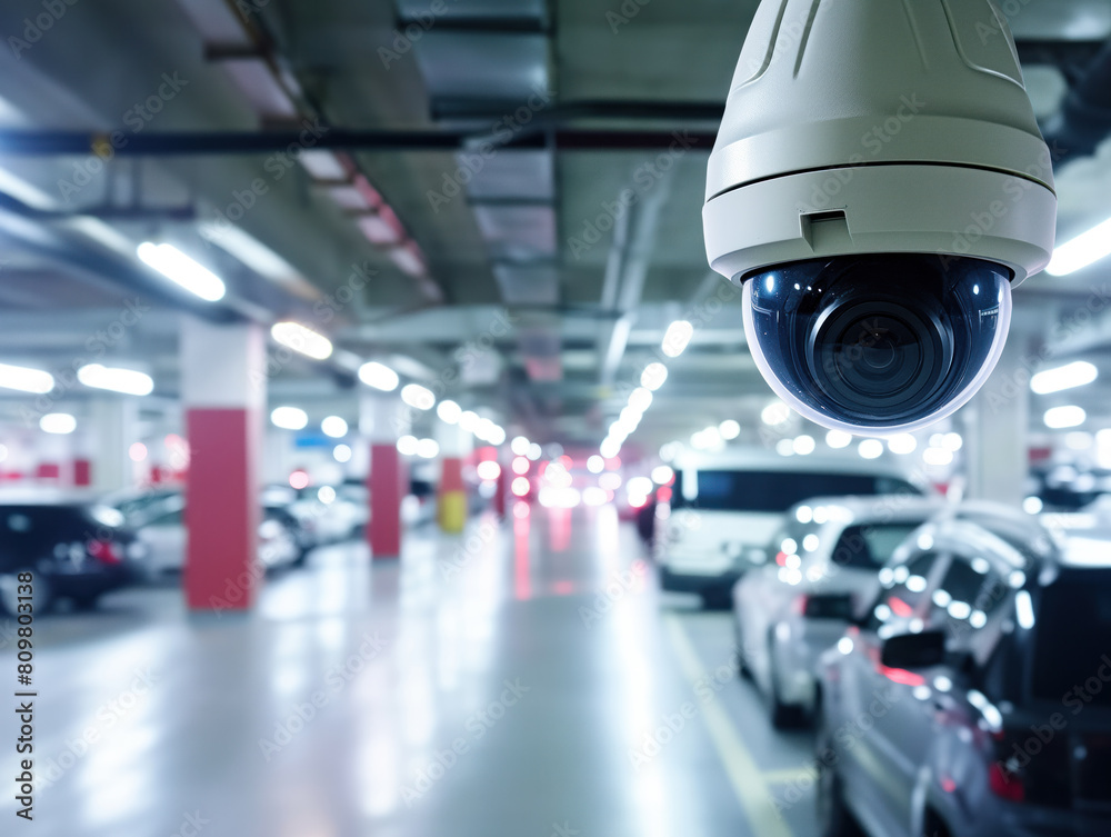 An underground car parking garage uses security indoor cameras with blurred images for privacy and security. RFID solution management system enhances surveillance security and safety technology. An underground car parking garage uses security indoor cameras with blurred images for privacy and security. RFID solution management system enhances surveillance security and safety technology.