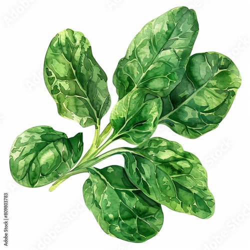 A Spinach watercolor clipart, isolate white background
