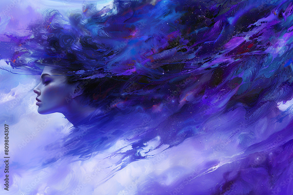 Purple Blue Woman Silhouette Background, Watersplash Background, Mental Mind Purple Blue Woman Silhouette Background, Watersplash Background, Mental Mind