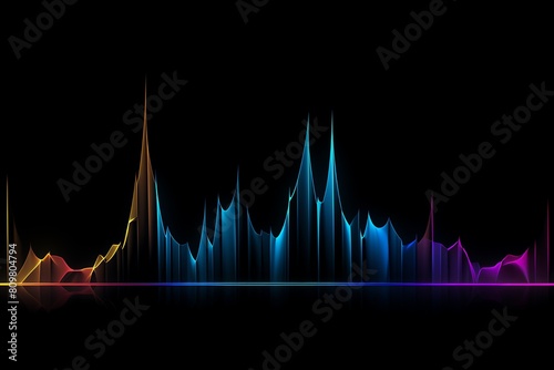 Colorful sound wave with a black background.