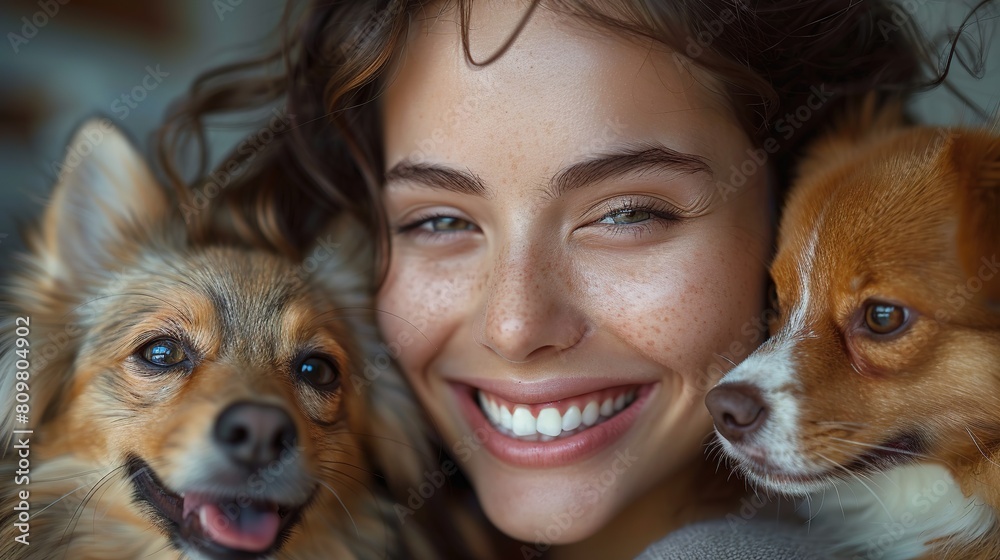 Joyful Interactions: Pets and Owners Celebrating World Smile Daycouple with dog
woman and her dog Joyful Interactions: Pets and Owners Celebrating World Smile Daycouple with dog
woman and her dog