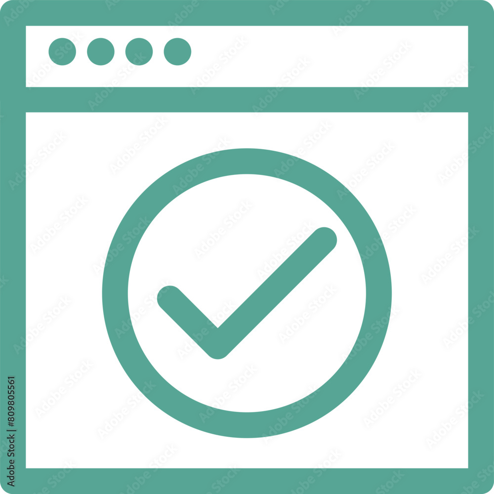 web page icon with tick web page icon with tick