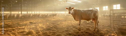 A network of sensors monitors the air quality within a livestock facility, automatically adjusting ventilation and temperature for animal welfare photo