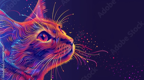 Beautiful cat background in illustration for graphic design background