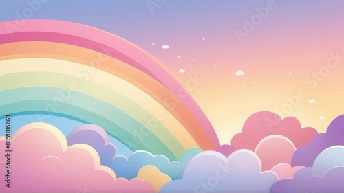 Abstract Kawaii Rainbow . Soothing Background Suitable for Background