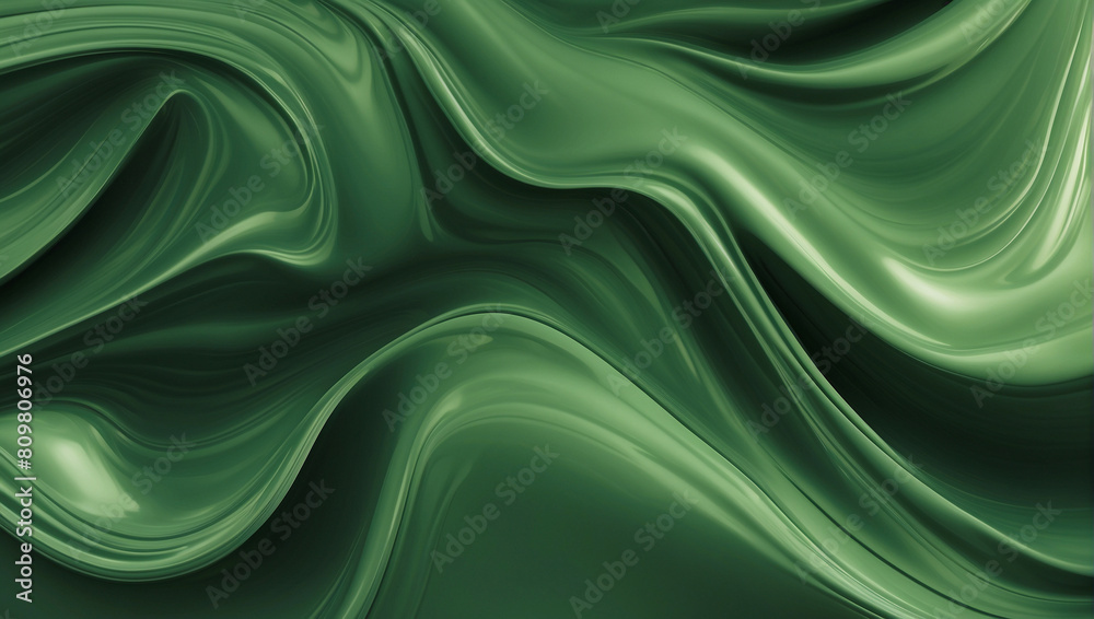 Green wavy swirl 3d abstract, modern dynamic curvy liquid motion design illustration background Green wavy swirl 3d abstract, modern dynamic curvy liquid motion design illustration background