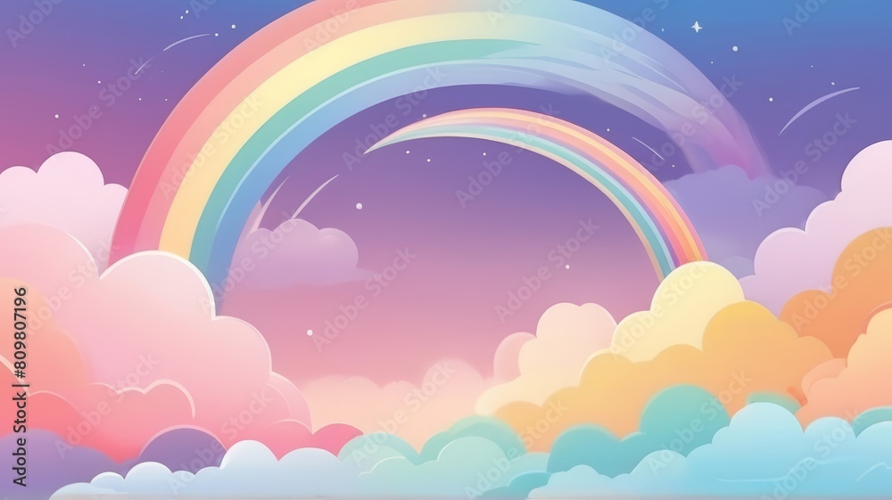 Rainbow Pastel Wonder . Kid-Friendly Design Suitable for Background